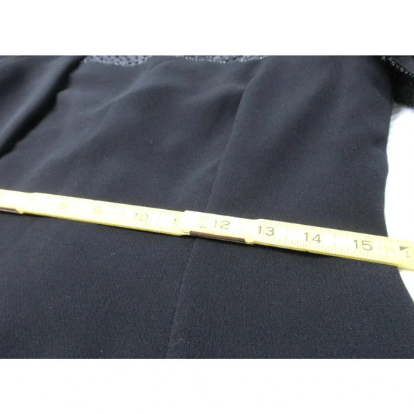 TALBOTS Women’s Petite Acrylic Short Sleeved Dress Beaded Black Size 8P - Picture 5 of 9